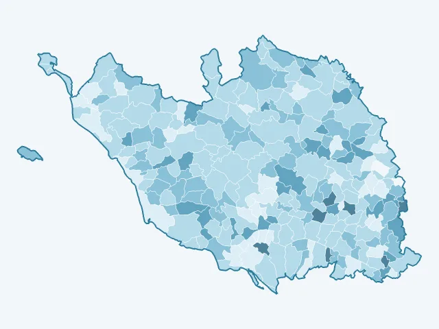 Carte du vote Philippe Poutou dans la Vendée (85)