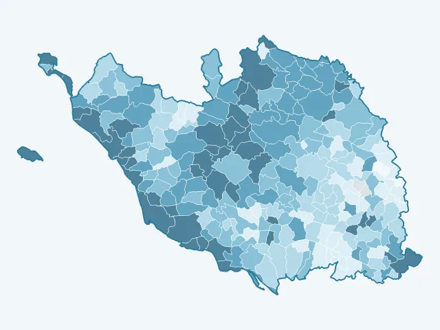 Carte du revenu moyen dans la Vendée (85)
