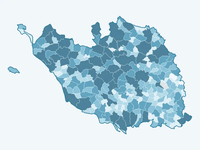 Carte de la superficie dans la Vendée (85)