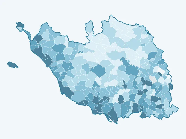 Carte du taux de chômage dans la Vendée (85)