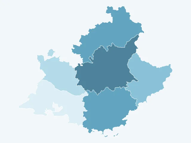 Carte de l'âge moyen en Provence-Alpes-Côte d'Azur