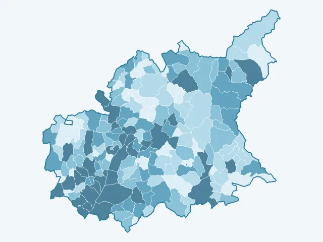 Carte du nombre d'habitants dans les Alpes-de-Haute-Provence (04)