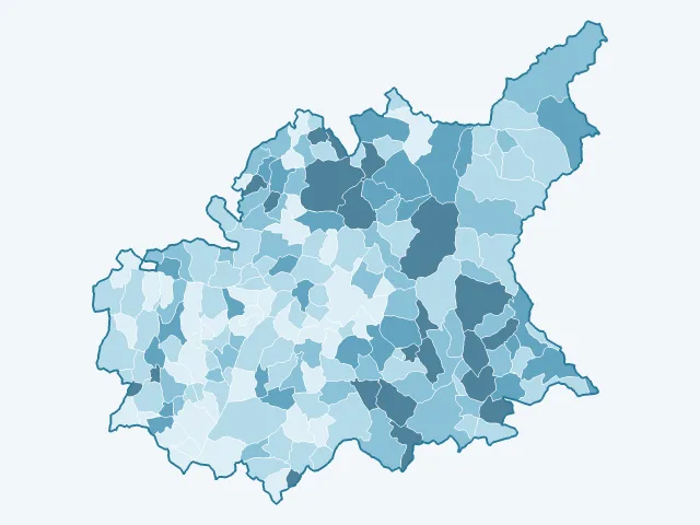 Carte du vote Jean Lassalle dans les Alpes-de-Haute-Provence (04)