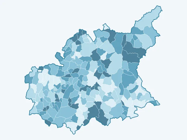 Carte de la population active dans les Alpes-de-Haute-Provence (04)