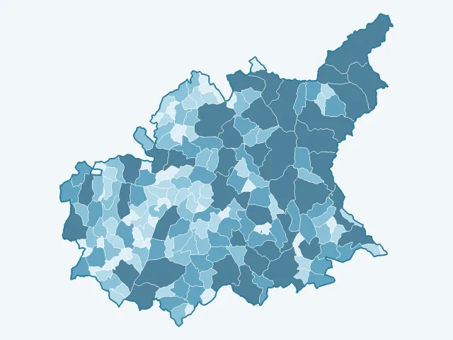 Carte de la superficie dans les Alpes-de-Haute-Provence (04)