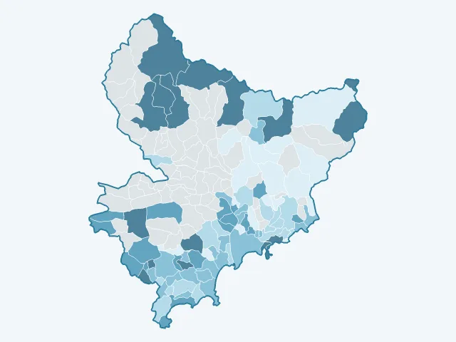 Carte de l'évolution des prix immobiliers dans les Alpes-Maritimes (06)