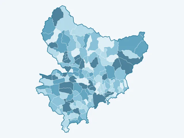 Carte du vote Jean-Luc Mélenchon dans les Alpes-Maritimes (06)