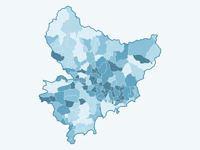 Carte du vote Marine Le Pen dans les Alpes-Maritimes (06)