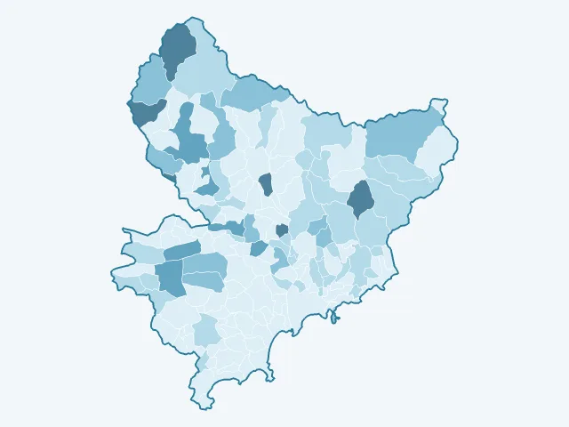 Carte du vote Nathalie Arthaud dans les Alpes-Maritimes (06)