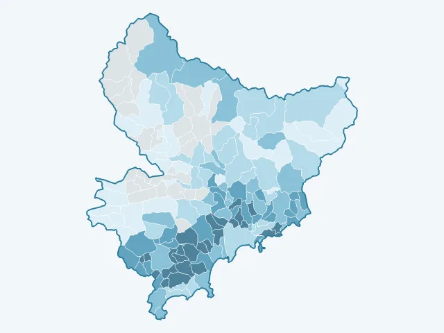 Carte du revenu moyen dans les Alpes-Maritimes (06)