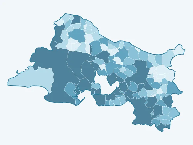 Carte du nombre d'habitants dans les Bouches-du-Rhône (13)