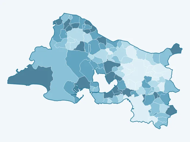Carte du vote Marine Le Pen dans les Bouches-du-Rhône (13)