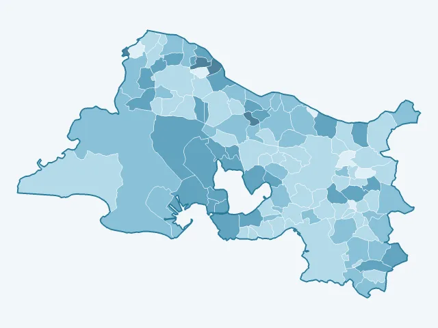 Carte du vote Nathalie Arthaud dans les Bouches-du-Rhône (13)