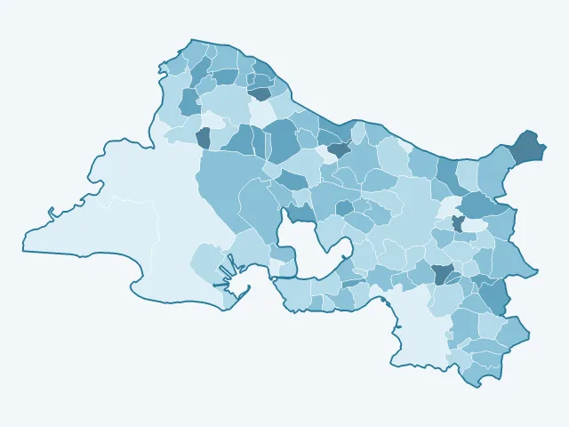 Carte du vote Nicolas Dupont-Aignan dans les Bouches-du-Rhône (13)