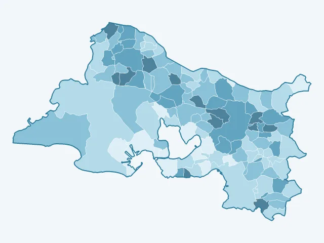 Carte du vote Valérie Pécresse dans les Bouches-du-Rhône (13)