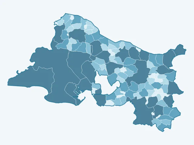 Carte de la superficie dans les Bouches-du-Rhône (13)