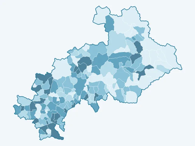 Carte des logements vacants dans les Hautes-Alpes (05)
