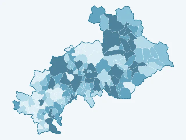 Carte du nombre d'habitants dans les Hautes-Alpes (05)