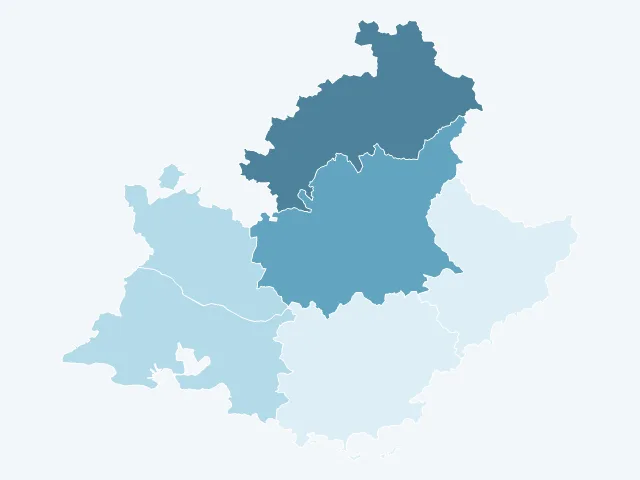 Carte du vote Anne Hidalgo en Provence-Alpes-Côte d'Azur