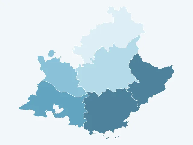 Carte du vote Éric Zemmour en Provence-Alpes-Côte d'Azur