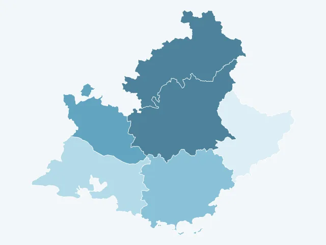 Carte du vote Jean Lassalle en Provence-Alpes-Côte d'Azur