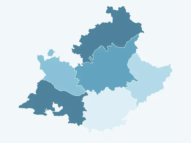 Carte du vote Jean-Luc Mélenchon en Provence-Alpes-Côte d'Azur