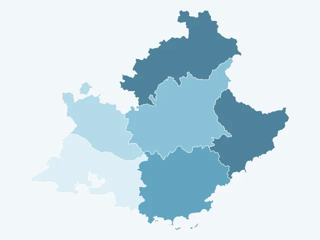 Carte du vote Valérie Pécresse en Provence-Alpes-Côte d'Azur