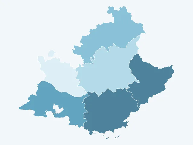 Carte du revenu moyen en Provence-Alpes-Côte d'Azur