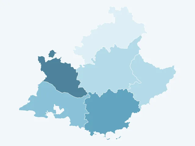Carte du taux de chômage en Provence-Alpes-Côte d'Azur