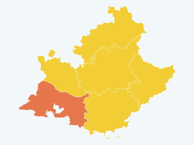 Carte de l'indice de tranquillité en Provence-Alpes-Côte d'Azur