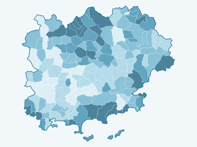 Carte de l'âge moyen dans le Var (83)