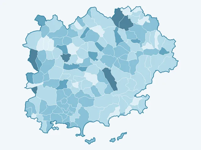 Carte du vote Anne Hidalgo dans le Var (83)