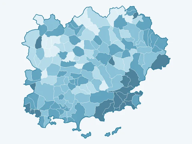 Carte du vote Éric Zemmour dans le Var (83)
