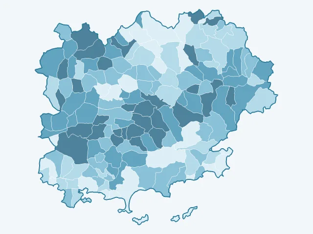 Carte du vote Marine Le Pen dans le Var (83)