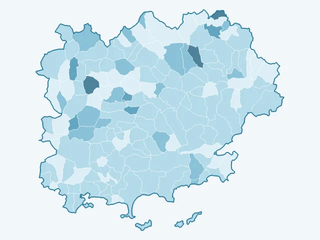 Carte du vote Nathalie Arthaud dans le Var (83)