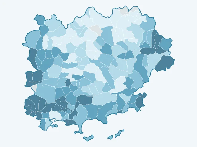 Carte du revenu moyen dans le Var (83)