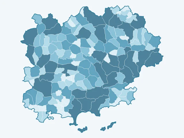 Carte de la superficie dans le Var (83)