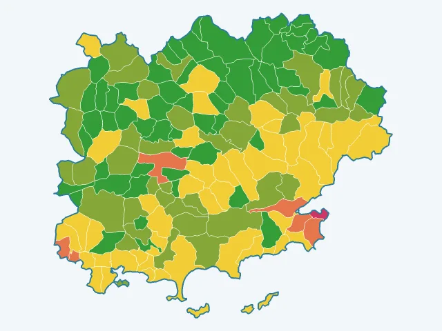 Carte de l'indice de tranquillité dans le Var (83)