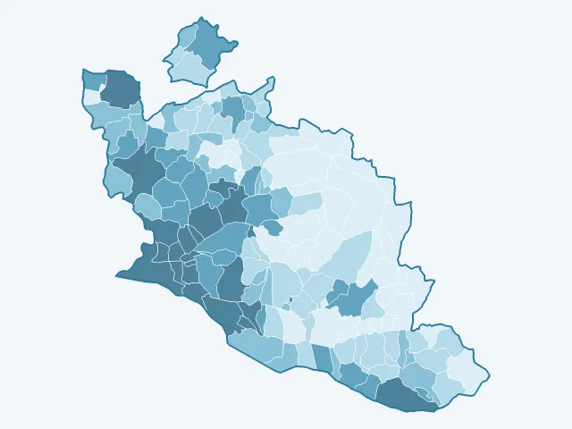 Carte de la densité de population dans le Vaucluse (84)