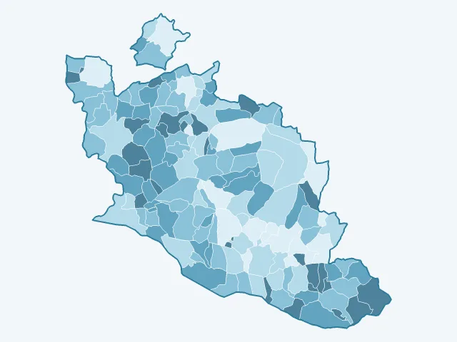 Carte de la population active dans le Vaucluse (84)
