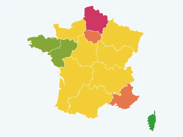 Carte de France des agressions physiques et sexuelles par région
