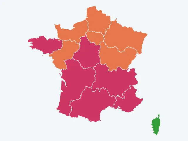 Carte de France des cambriolages par région