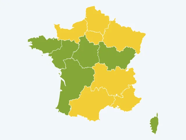 Carte de France de l'environnement par région