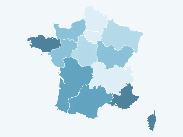 Carte de France de l'évolution des prix immobiliers par région