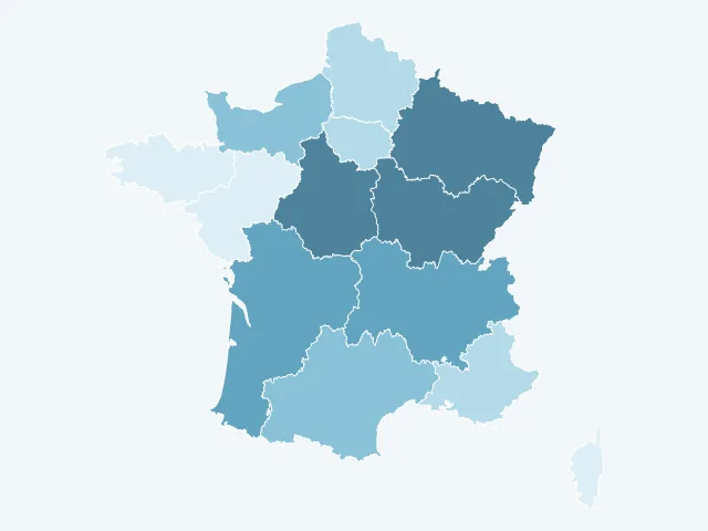 Carte de France des logements vacants par région