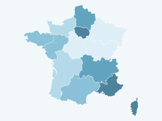 Carte de France des loyers par région