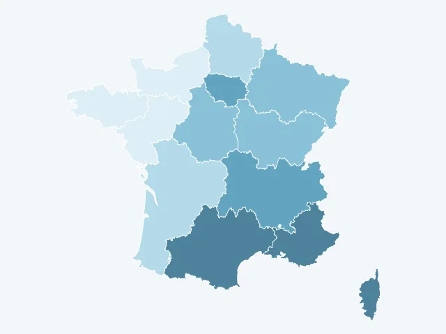 Carte de France du vote Éric Zemmour par région