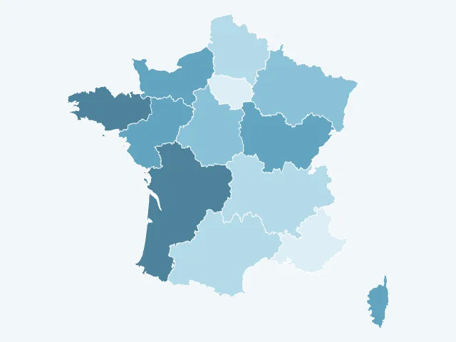 Carte de France du vote Philippe Poutou par région
