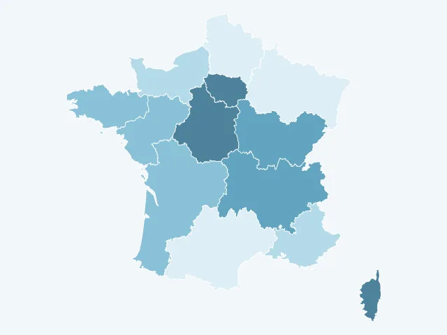 Carte de France du vote Valérie Pécresse par région