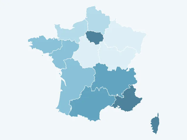 Carte de France des prix de l'immobilier par région